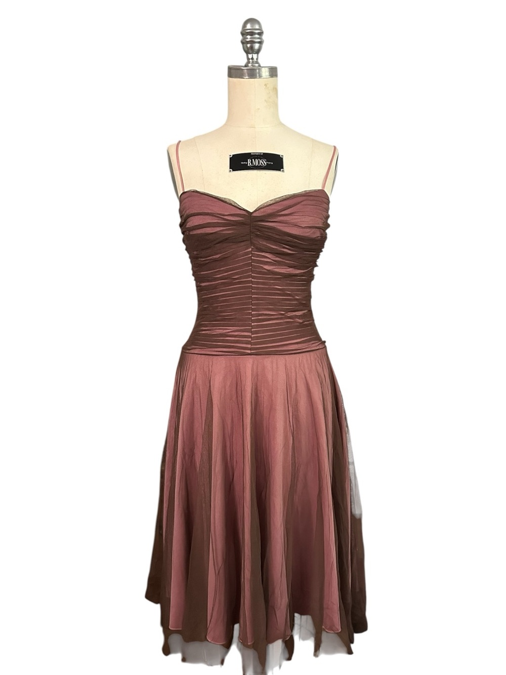 Vintage 90s y2k Betsey Johnson Ruched Tulle Ballerina Dress 6